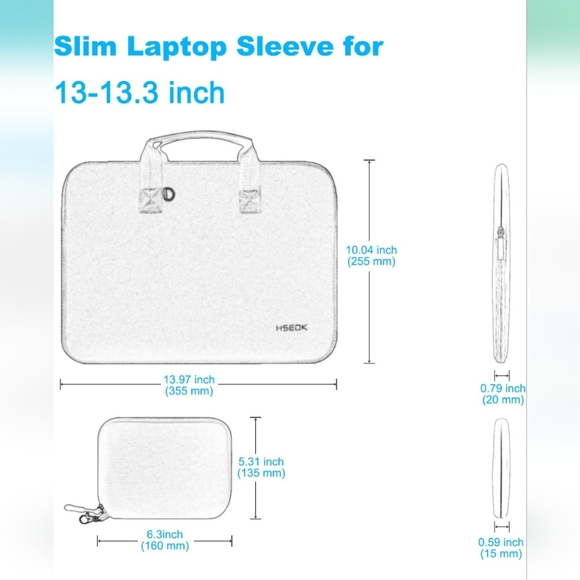 Hseok 13-14 Inch Laptop Case with Handle and Small Case - Picture 2 of 6